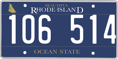 RI license plate 106514
