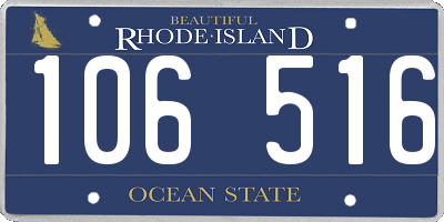 RI license plate 106516