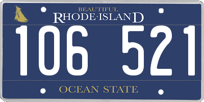 RI license plate 106521