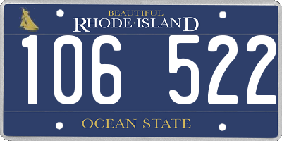 RI license plate 106522