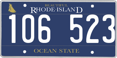 RI license plate 106523