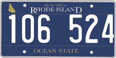 RI license plate 106524