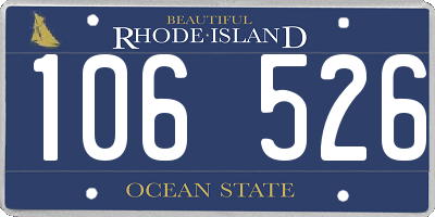 RI license plate 106526