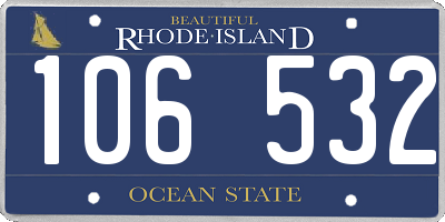 RI license plate 106532