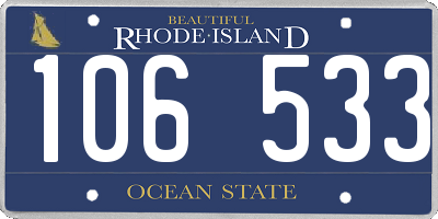 RI license plate 106533