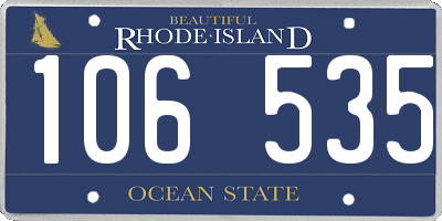 RI license plate 106535