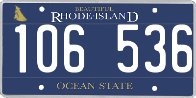RI license plate 106536