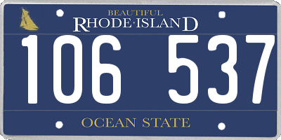 RI license plate 106537