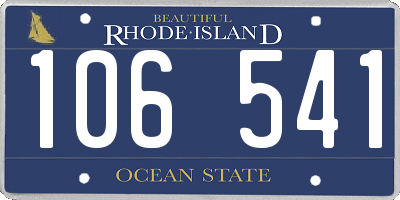 RI license plate 106541