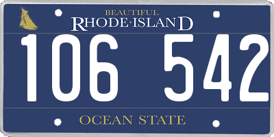 RI license plate 106542