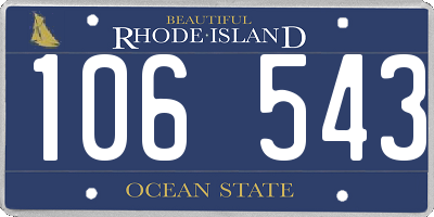 RI license plate 106543