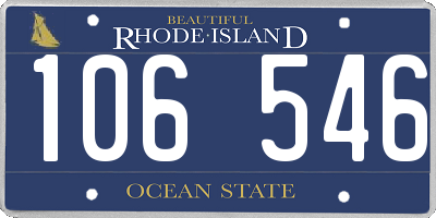 RI license plate 106546