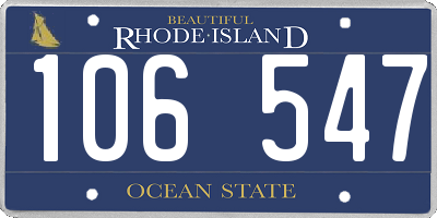 RI license plate 106547