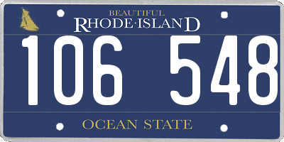 RI license plate 106548