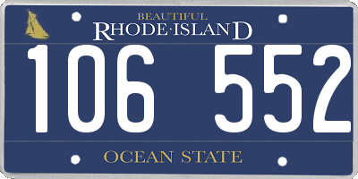 RI license plate 106552