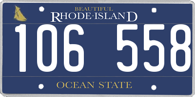 RI license plate 106558