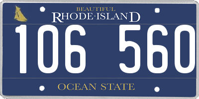 RI license plate 106560