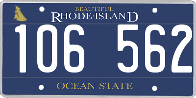 RI license plate 106562