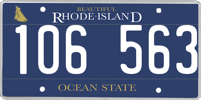 RI license plate 106563