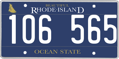 RI license plate 106565