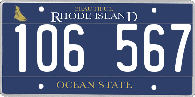 RI license plate 106567