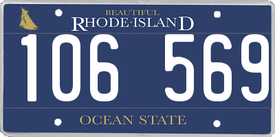 RI license plate 106569