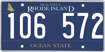 RI license plate 106572