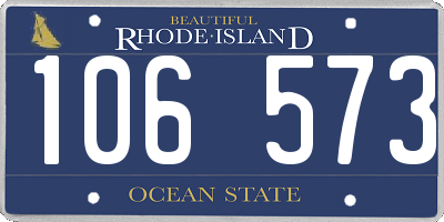 RI license plate 106573