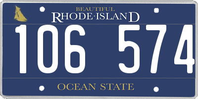 RI license plate 106574