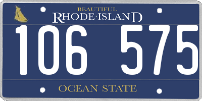 RI license plate 106575