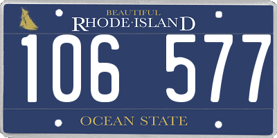 RI license plate 106577