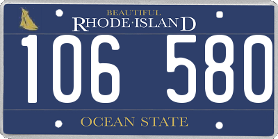 RI license plate 106580