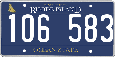 RI license plate 106583