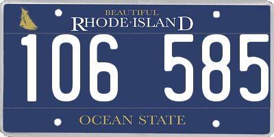 RI license plate 106585