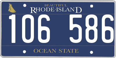 RI license plate 106586