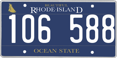 RI license plate 106588