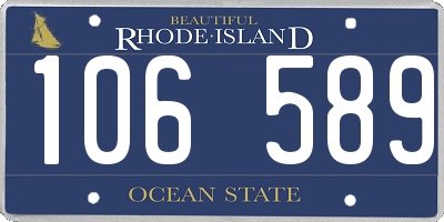 RI license plate 106589