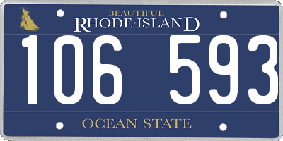 RI license plate 106593