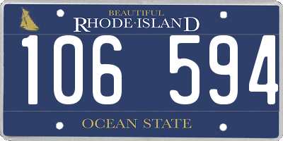 RI license plate 106594