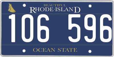 RI license plate 106596