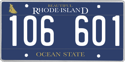 RI license plate 106601