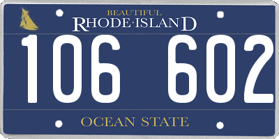 RI license plate 106602