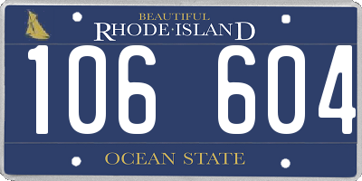 RI license plate 106604