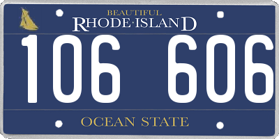 RI license plate 106606