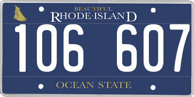 RI license plate 106607