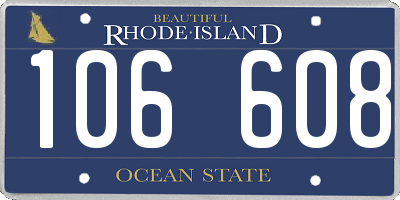 RI license plate 106608