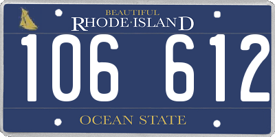 RI license plate 106612