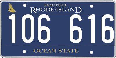 RI license plate 106616
