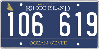 RI license plate 106619