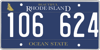RI license plate 106624